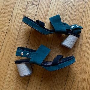 Marni Green & black Suede Block Sandals